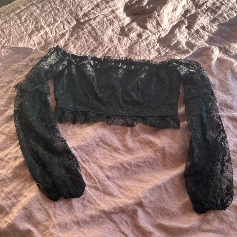 Black Lace Off-Shoulder Top